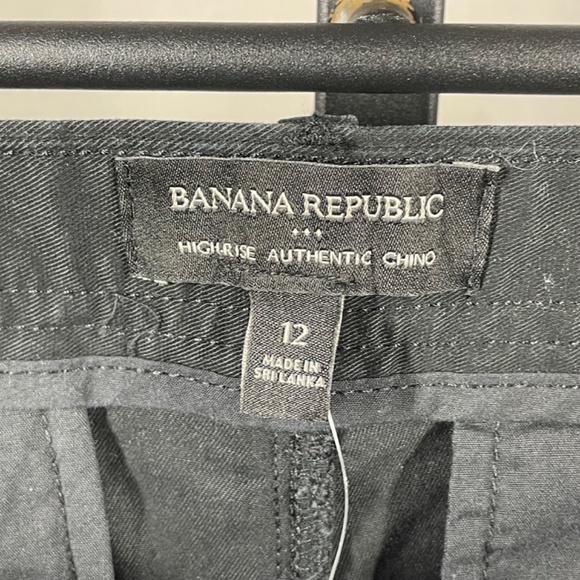 NEW Banana Republic Pants Womens 12 black chino straight leg preppy casual - Picture 4 of 10